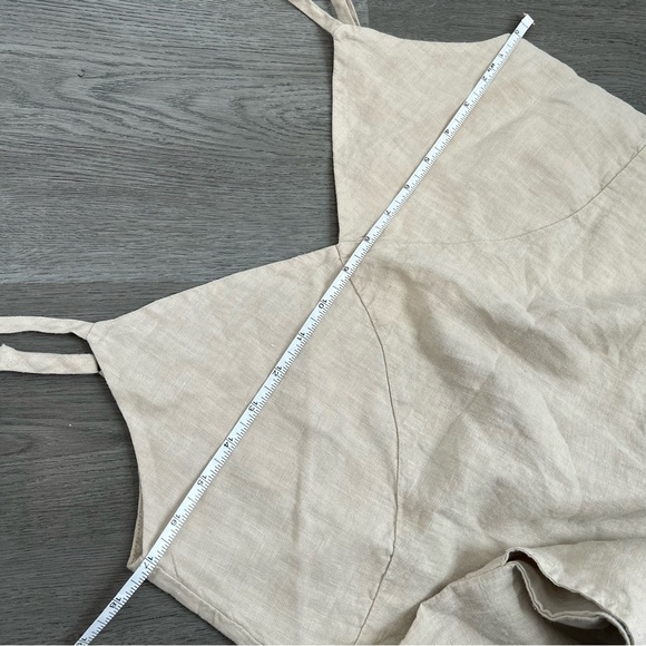 FLAW NWOT mate the label midi Linen slip dress natural side slits small womens - Picture 9 of 11